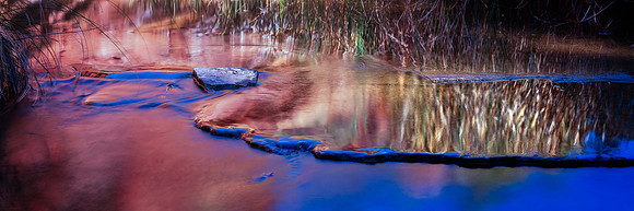 Gorge Stream Reflections Panorama
